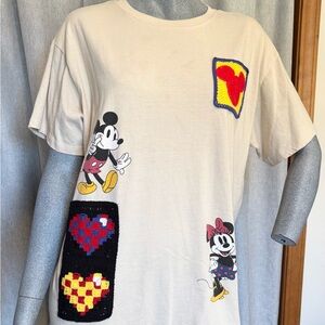 Disney Graphic Tee Crochet Happy Moments Short Sleeve Mickey Disneycore Retro XL
